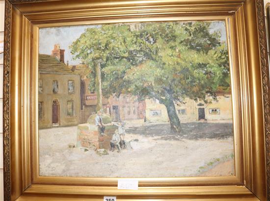 The Market Cross, Alfriston, oil on canvas, c.1900, unsigned, 39 x 50cm